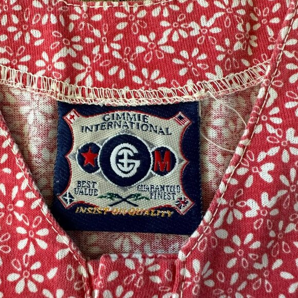 Gimmie Womens Vintage Pink and White Floral Tank Top with Button Detail -M - Picture 7 of 7